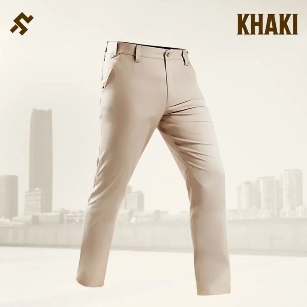 GlideActive - Men's Active Khaki Pants With Expandable Waistband